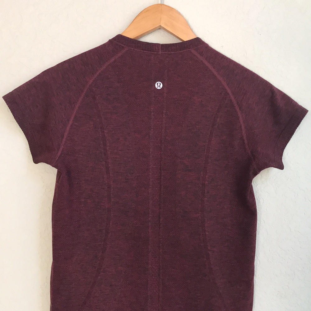Lululemon Burgundy Swiftly Short Sleeve Top - Picture 7 of 13